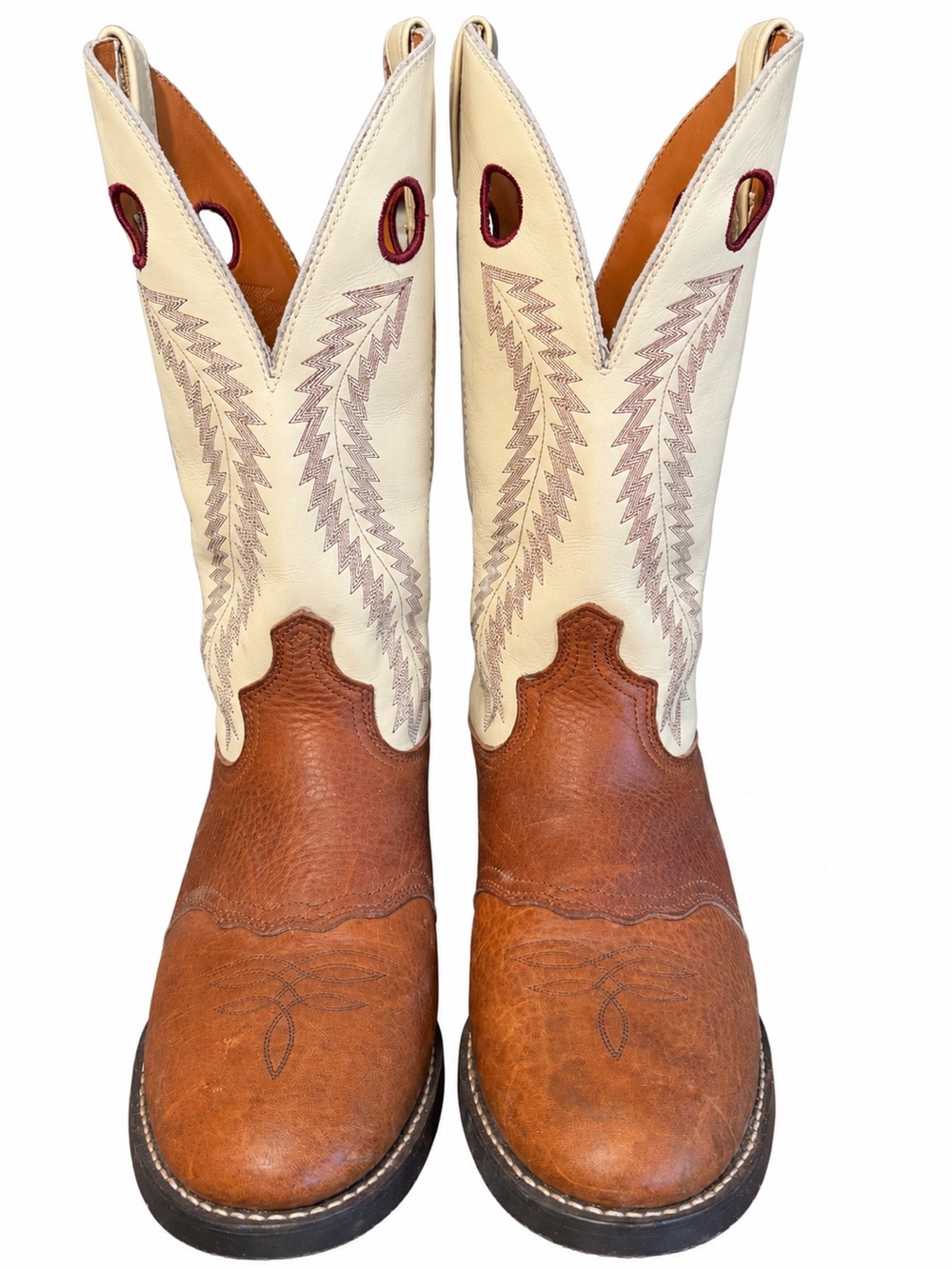 Laredo Buckaroo Cowboy Boots Men’s 11 Leather Two Tone Western 62014